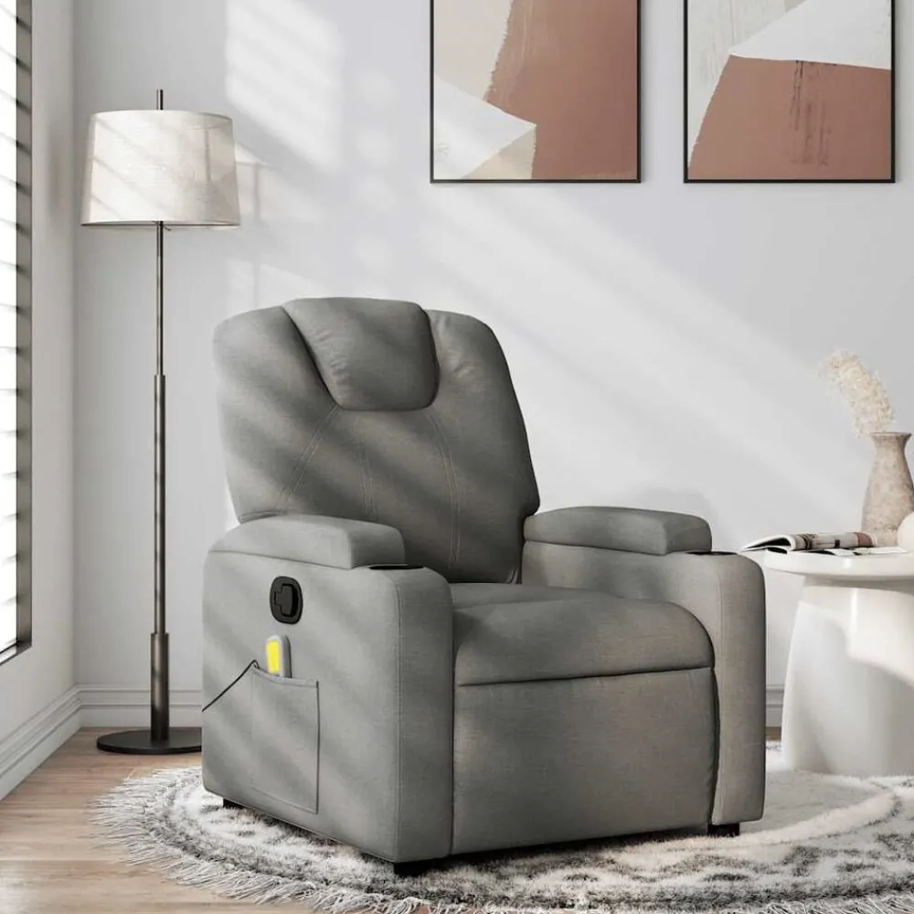 vidaXL Fauteuil inclinable de massage tissu