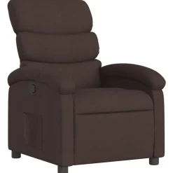 Fauteuils Et Chaises-vidaXL Fauteuil inclinable Tissu Marron foncé