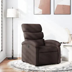 Fauteuils Et Chaises-vidaXL Fauteuil inclinable Tissu Marron foncé