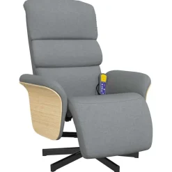 vidaXL Fauteuil inclinable de massage et repose-pieds tissu