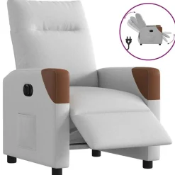 Fauteuils Et Chaises-vidaXL Fauteuil inclinable électrique tissu Gris nuage