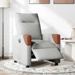 Fauteuils Et Chaises-vidaXL Fauteuil inclinable électrique tissu Gris nuage