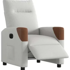 Fauteuils Et Chaises-vidaXL Fauteuil inclinable électrique tissu Gris nuage