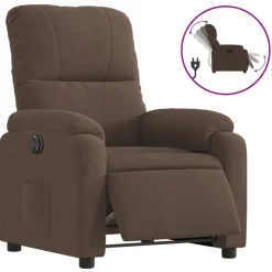 Fauteuils Et Chaises-vidaXL Fauteuil inclinable électrique tissu microfibre Marron
