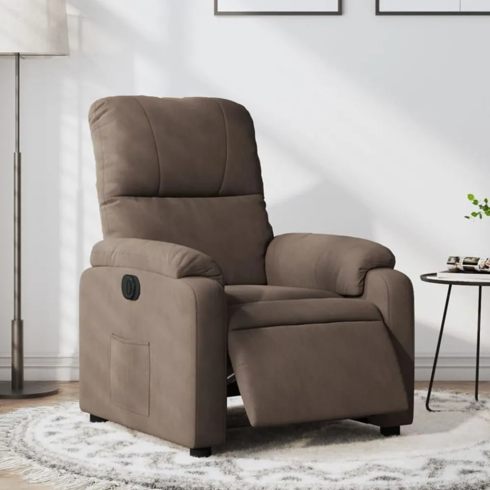 Fauteuils Et Chaises-vidaXL Fauteuil inclinable électrique tissu microfibre Marron