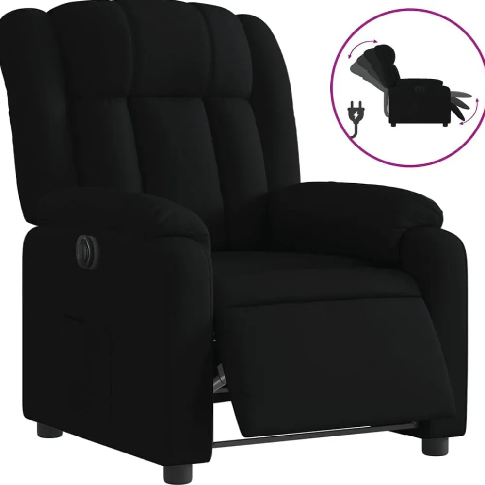 Fauteuils Et Chaises-vidaXL Fauteuil inclinable électrique Tissu Noir