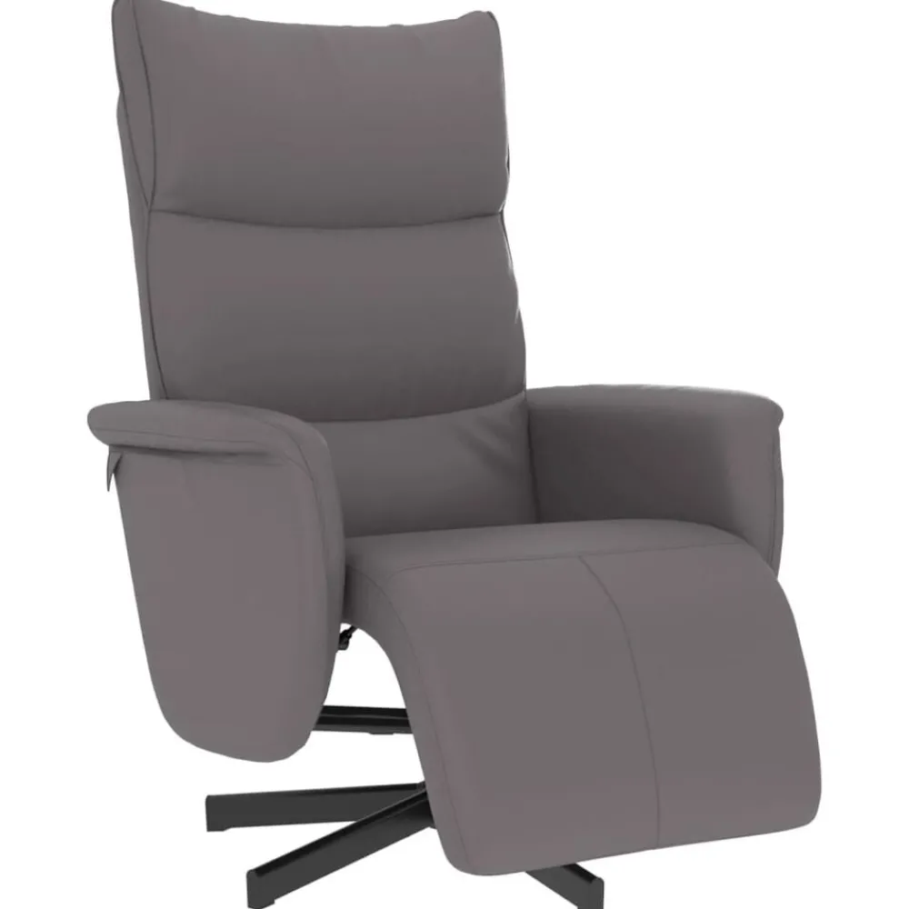 Fauteuils Et Chaises-vidaXL Fauteuil inclinable avec repose-pieds similicuir Gris