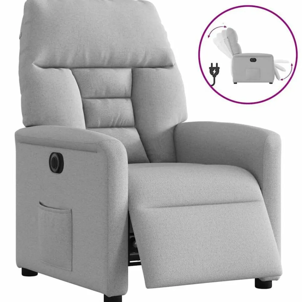 vidaXL Fauteuil inclinable électrique tissu