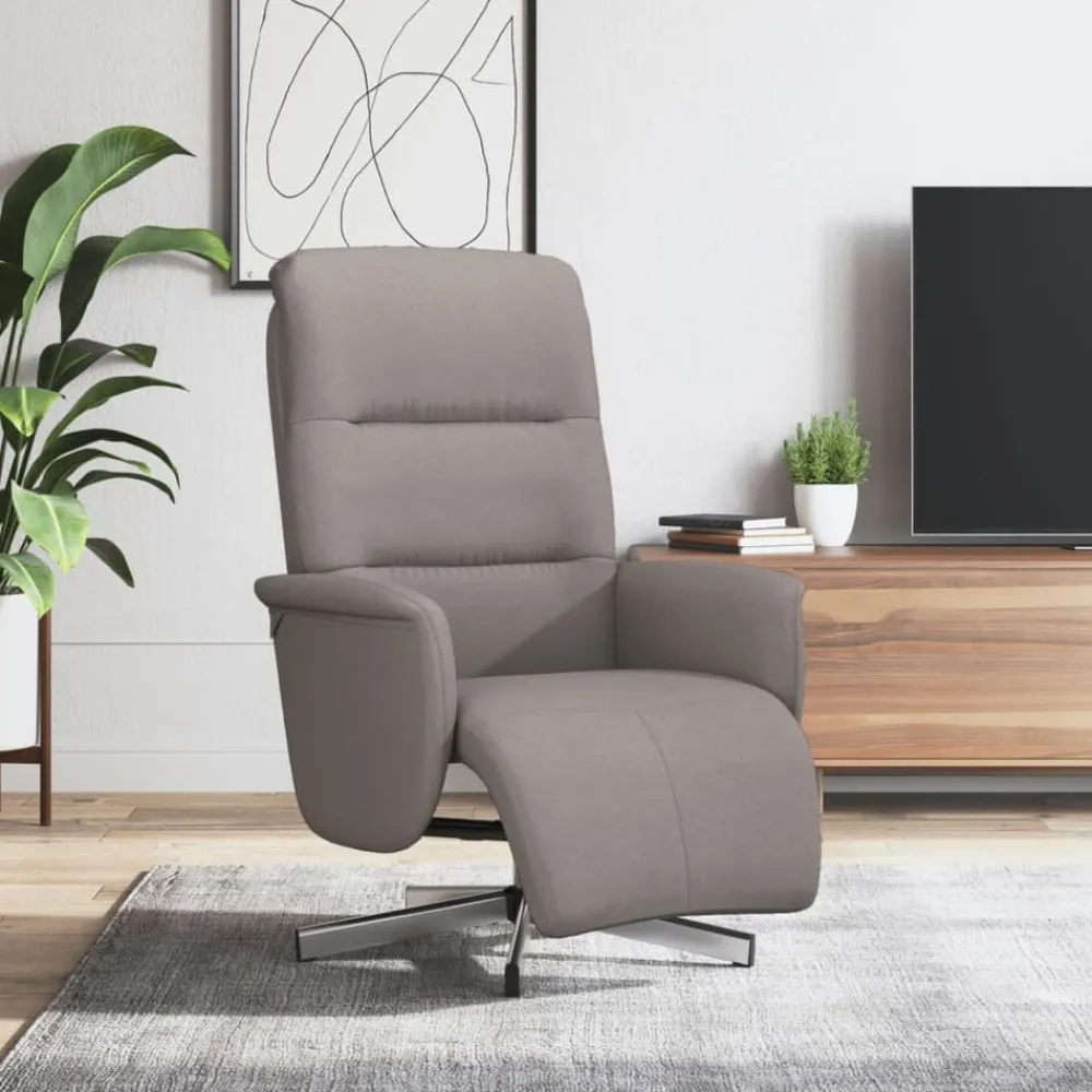 Fauteuils Et Chaises-vidaXL Fauteuil inclinable avec repose-pieds tissu Taupe