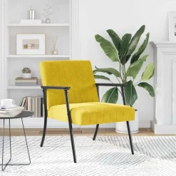Fauteuils Et Chaises-vidaXL fauteuil 59 x 75 x 78 cm Velours Jaune