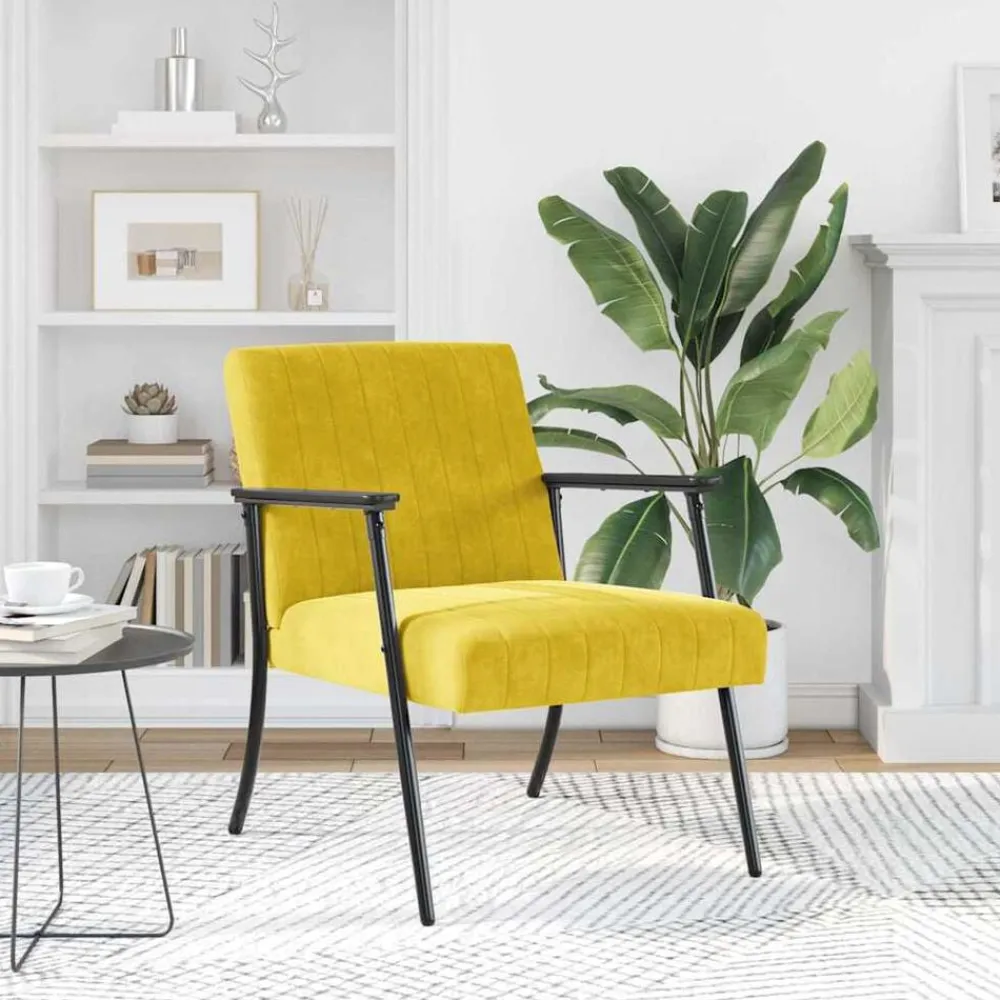 Fauteuils Et Chaises-vidaXL fauteuil 59 x 75 x 78 cm Velours Jaune
