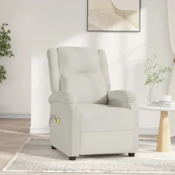 vidaXL Fauteuil électrique de massage Crème Velours
