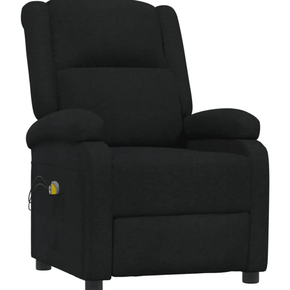 Fauteuils Et Chaises-vidaXL Fauteuil électrique de massage Tissu Noir