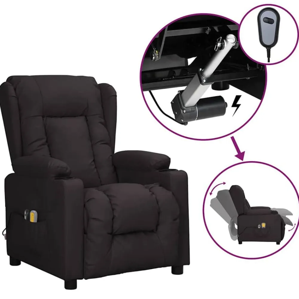 Fauteuils Et Chaises-vidaXL Fauteuil électrique de massage Similicuir Noir