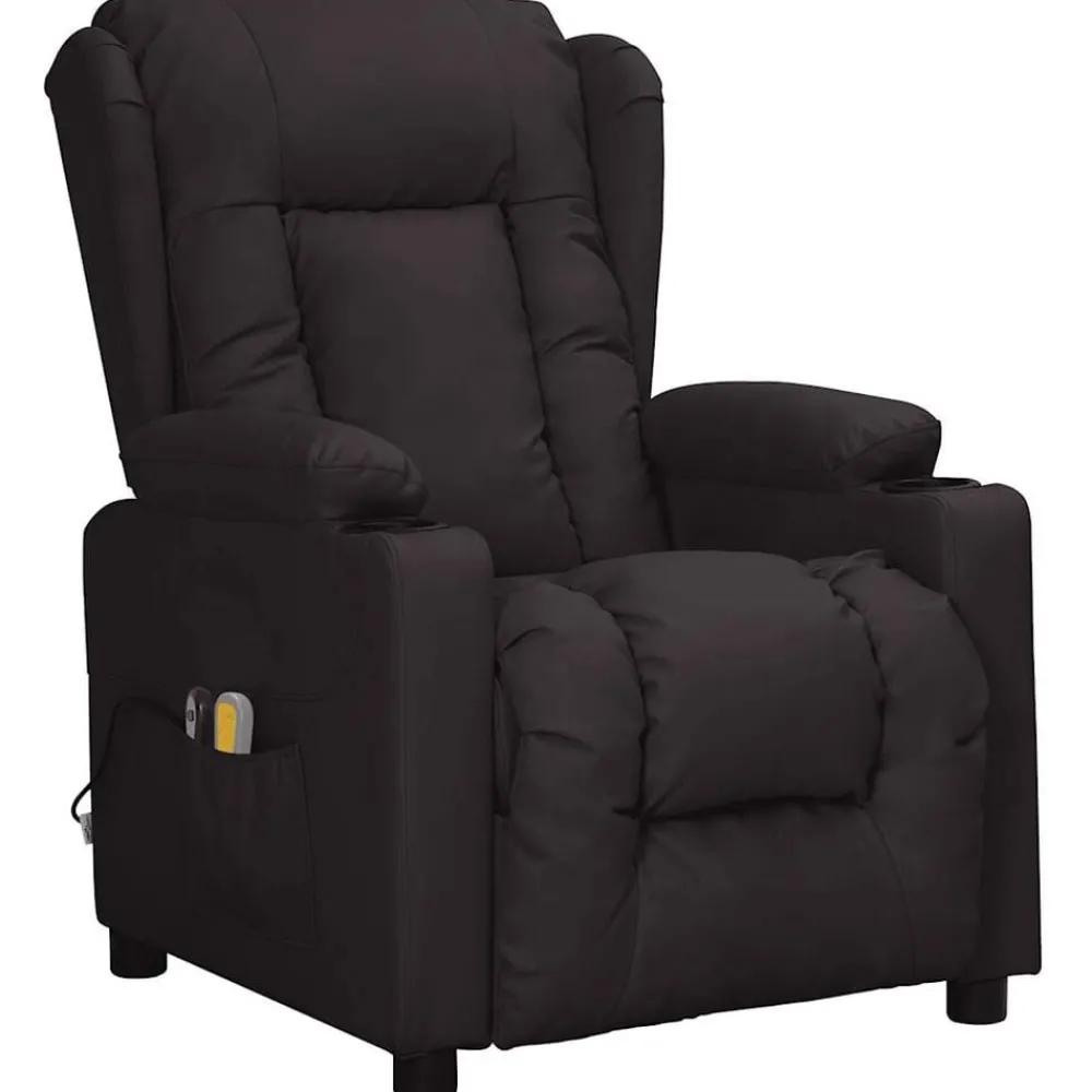 Fauteuils Et Chaises-vidaXL Fauteuil électrique de massage Similicuir Noir