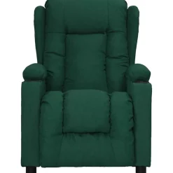 Fauteuils Et Chaises-vidaXL Fauteuil électrique de massage Tissu Vert foncé