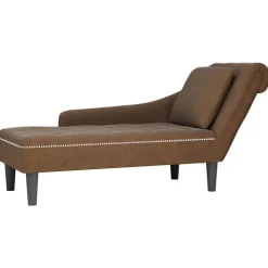 Fauteuils Et Chaises-vidaXL Fauteuil long avec coussin et accoudoir droit similicuir Marron