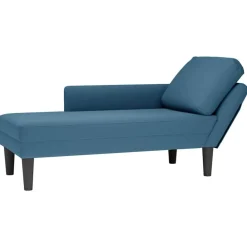 Fauteuils Et Chaises-vidaXL Fauteuil long avec coussin et accoudoir droit velours Bleu