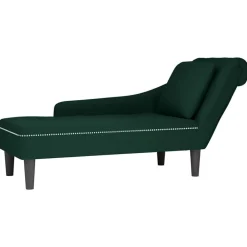 vidaXL Fauteuil long et coussin et accoudoir droit velours