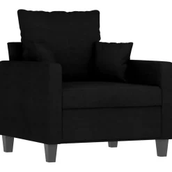 Canapés-vidaXL Fauteuil 60 cm Tissu Noir