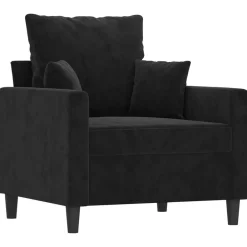 Canapés-vidaXL Fauteuil 60 cm Velours Noir