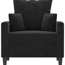 Canapés-vidaXL Fauteuil 60 cm Velours Noir