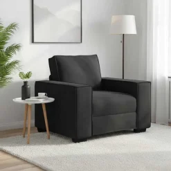 Canapés-vidaXL Fauteuil 100x78x84 cm velours Noir