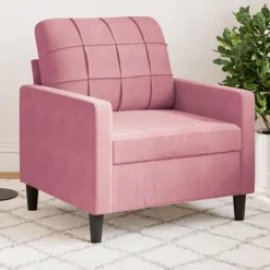Canapés-vidaXL Fauteuil 60 cm Velours Rose