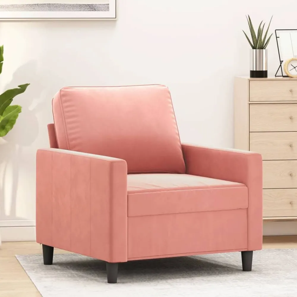 Canapés-vidaXL Fauteuil 60 cm Velours Rose