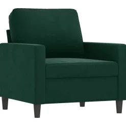 Canapés-vidaXL Fauteuil 60 cm Velours Vert foncé