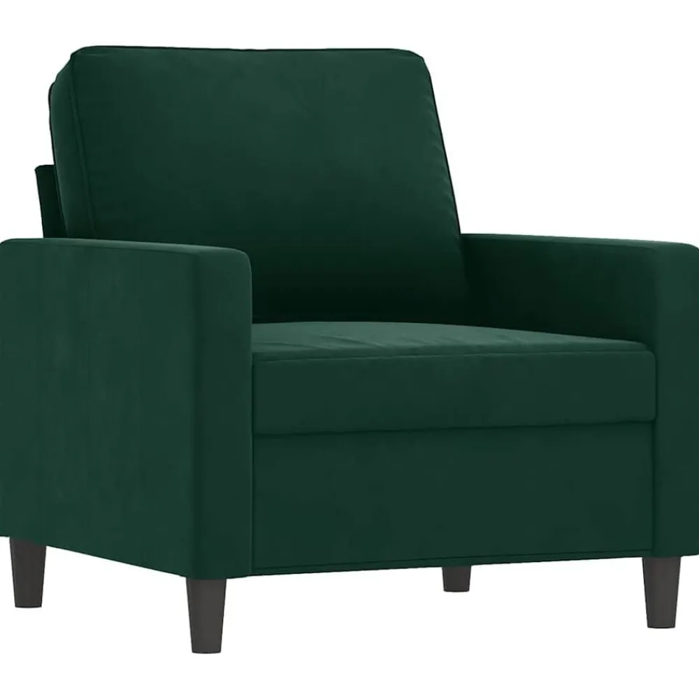 Canapés-vidaXL Fauteuil 60 cm Velours Vert foncé