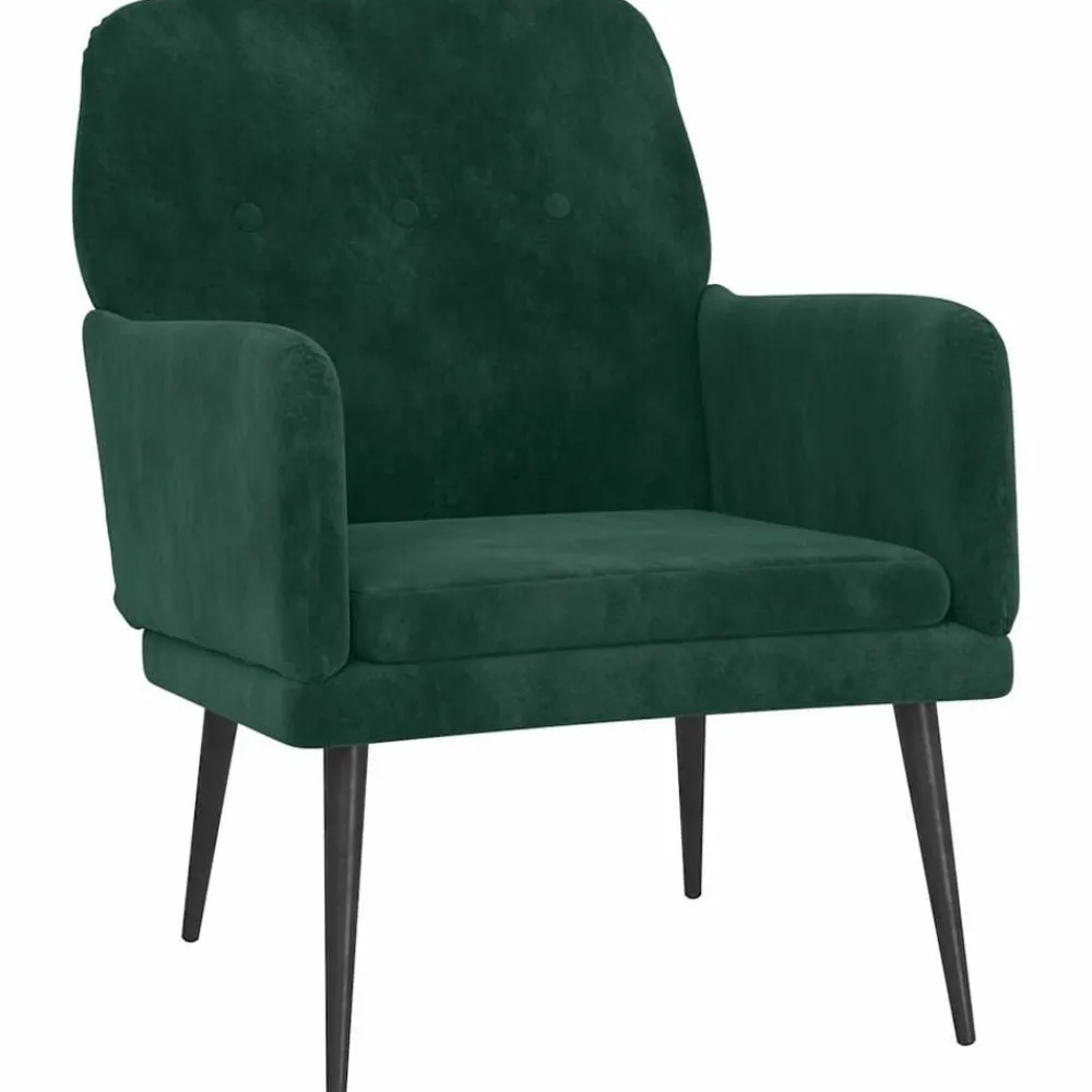 Fauteuils Et Chaises-vidaXL Fauteuil 62x79x79 cm Velours Vert foncé