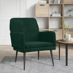 Fauteuils Et Chaises-vidaXL Fauteuil 62x79x79 cm Velours Vert foncé