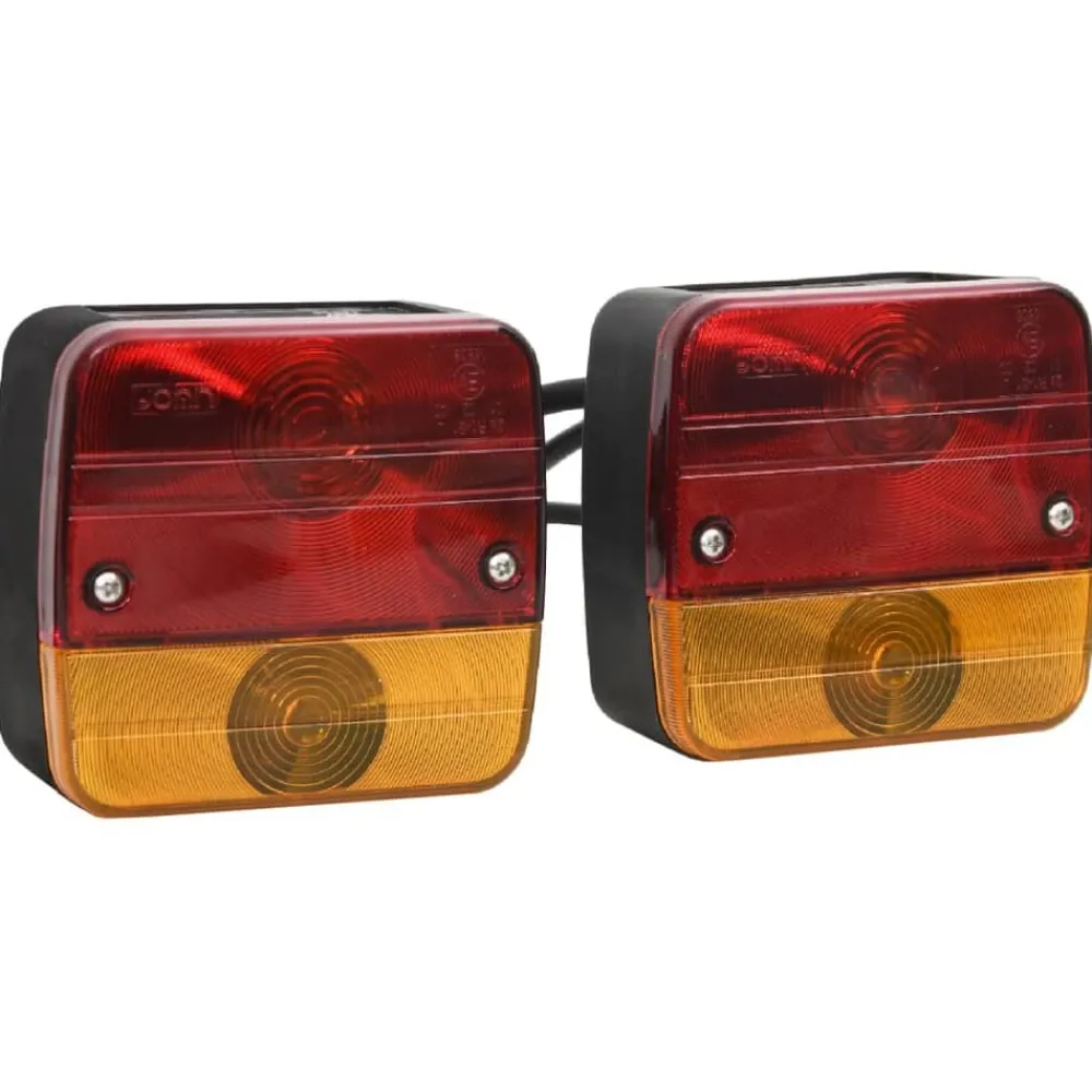 vidaXL Feux de remorque 2 pcs Rouge 10,5x5x9,5cm 12V ampoule classique