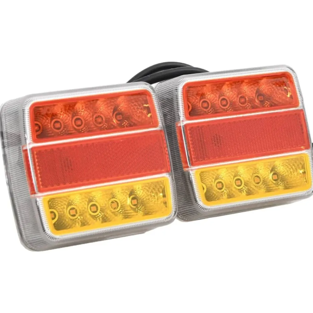 vidaXL Feux de remorque 2 pcs Rouge 10,5x7,5x10 cm Ampoule LED 12 V