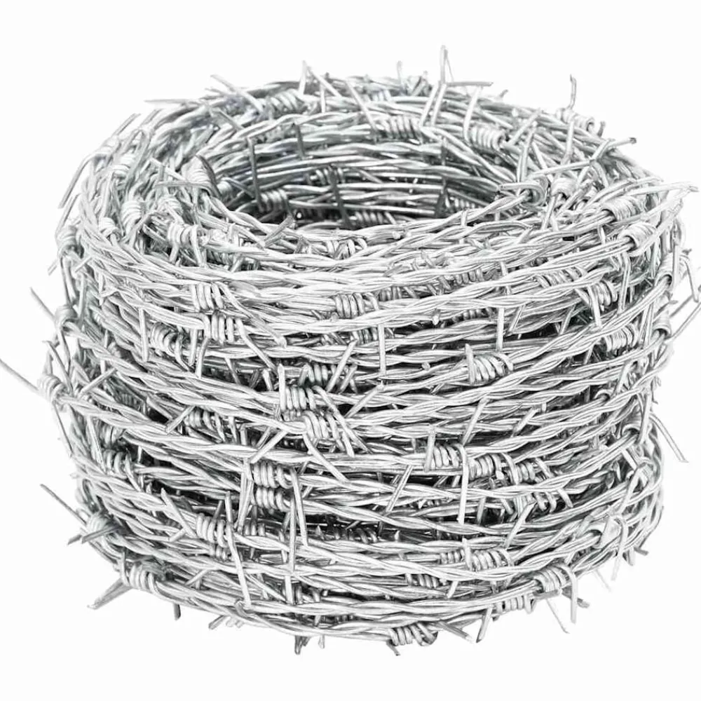 Accessoires De Quincaillerie-vidaXL Fil barbelé 500 m Argent