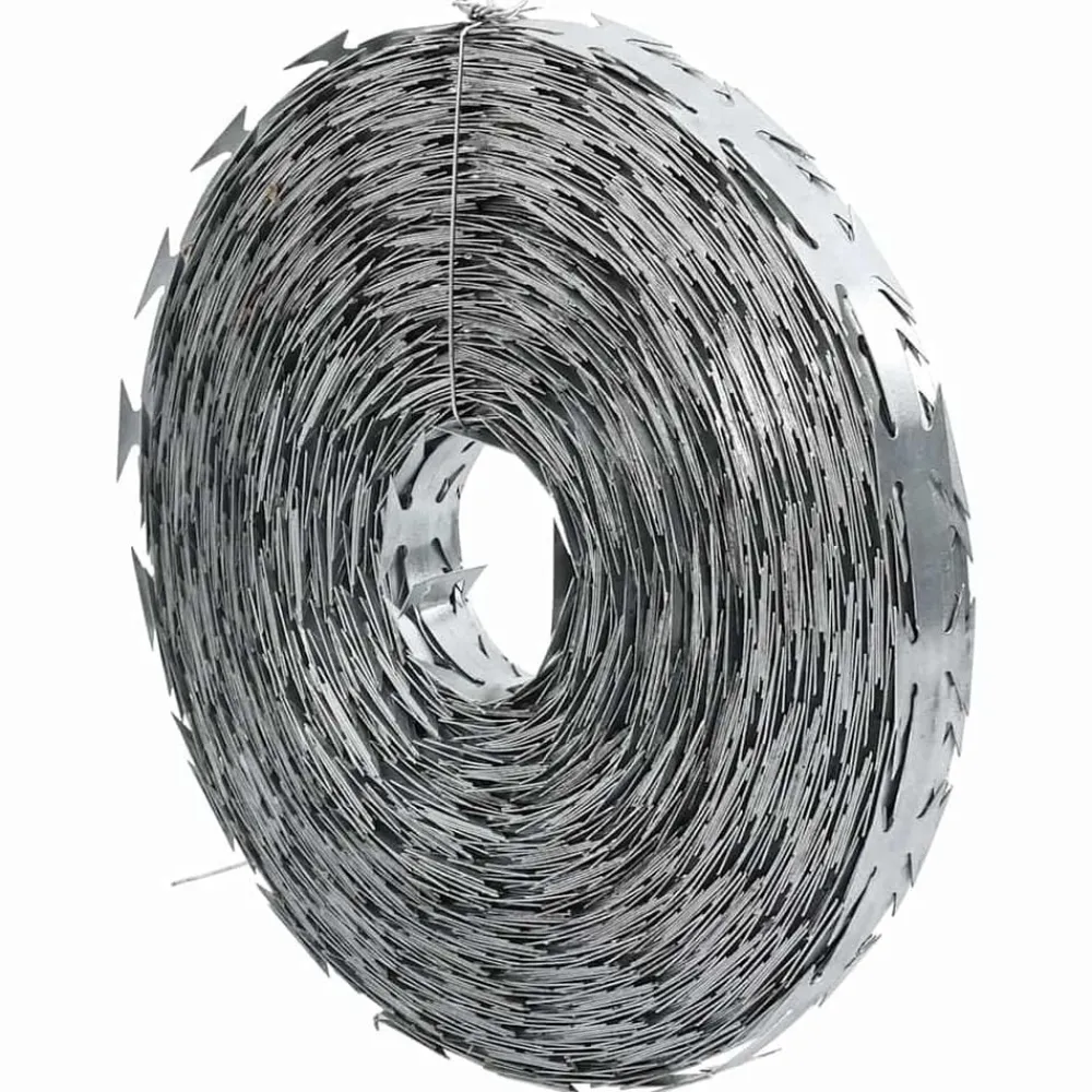 vidaXL Fil rasoir Argenté 5000 x 1,9 cm Acier galvanisé