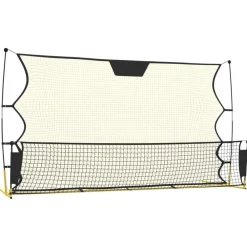 vidaXL Filet de rebond de football noir/jaune 183x85x120 cm polyester