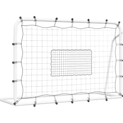 vidaXL Filet de rebond de football blanc noir 184x61x123 cm acier PE