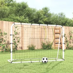 vidaXL Filet de rebond de football blanc noir 184x61x123 cm acier PE