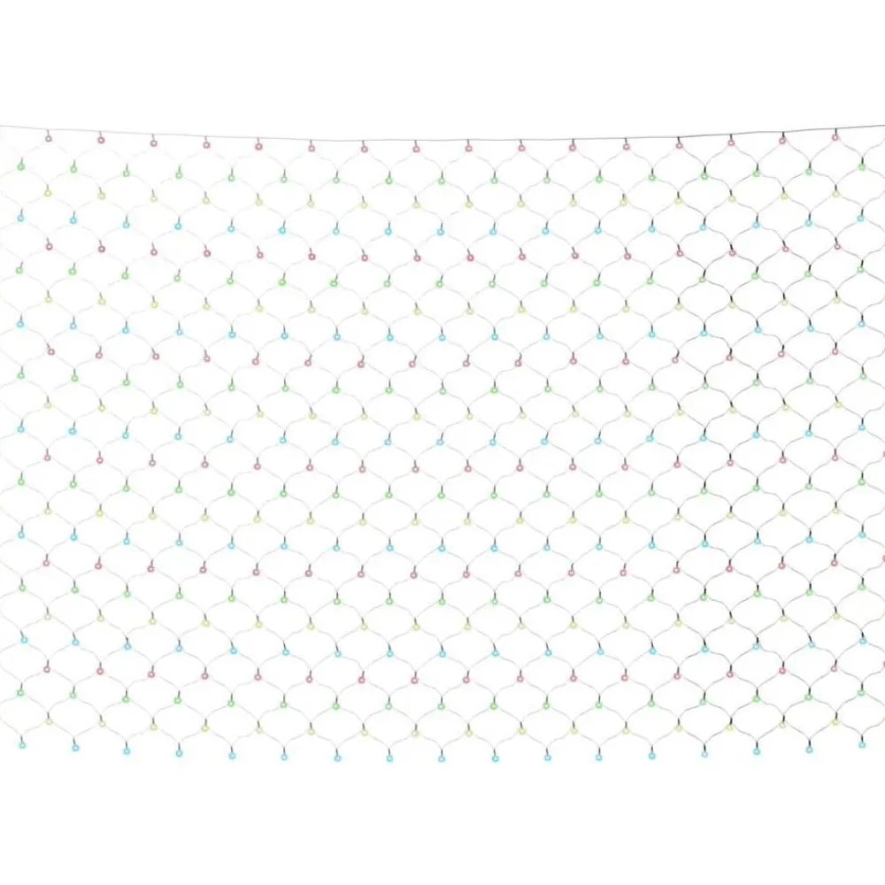 Luminaires-vidaXL Filet lumineux de Noël 3x2 m 204 LED Intérieur/extérieur coloré