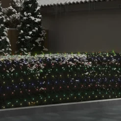 Luminaires-vidaXL Filet lumineux de Noël 3x2 m 204 LED Intérieur/extérieur coloré