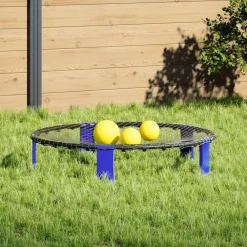 Jouets-vidaXL Filet rond lot de 3 balles et pompe supplémentaire Ø90x20 cm
