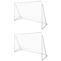 vidaXL Filets de but de football Acier 2 pcs 240x90x150 cm