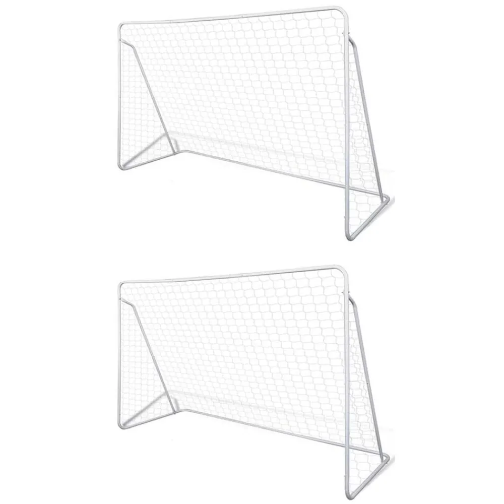 vidaXL Filets de but de football Acier 2 pcs 240x90x150 cm