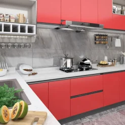 Décorations-vidaXL Films autoadhésifs pour meubles 2 pcs 500x90 cm PVC Rouge