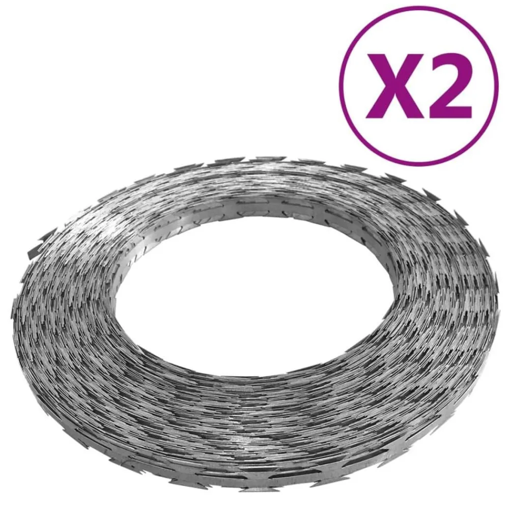vidaXL Fils barbelés BTO-22 2 pcs 100 m Acier