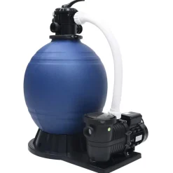 vidaXL Filtre à sable avec vanne 7 voies et pompe 1000 W Bleu et noir