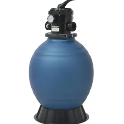 vidaXL Filtre à sable pour piscine avec vanne 6 positions Bleu 460 mm