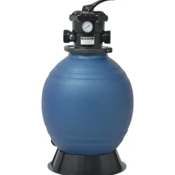 vidaXL Filtre à sable pour piscine avec vanne 6 positions Bleu 460 mm